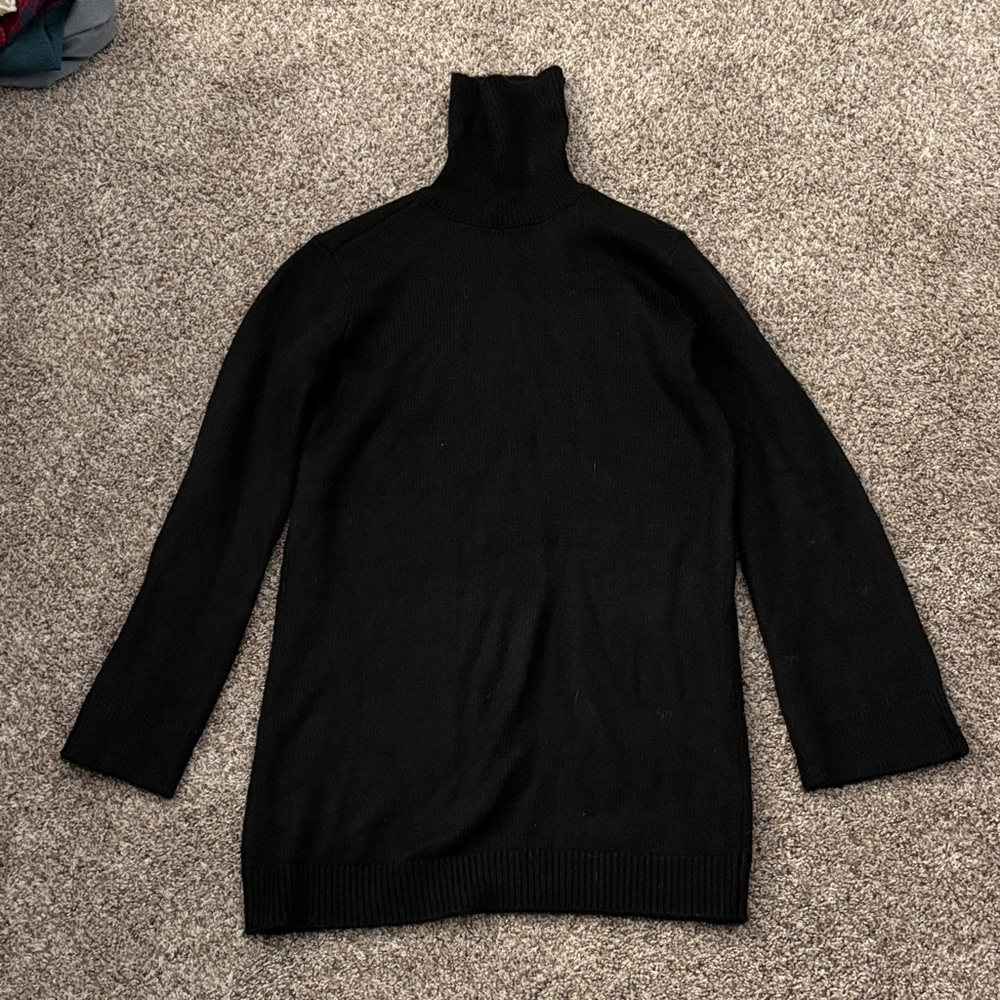 Steve Madden Classic Black Turtleneck Sweater Dress